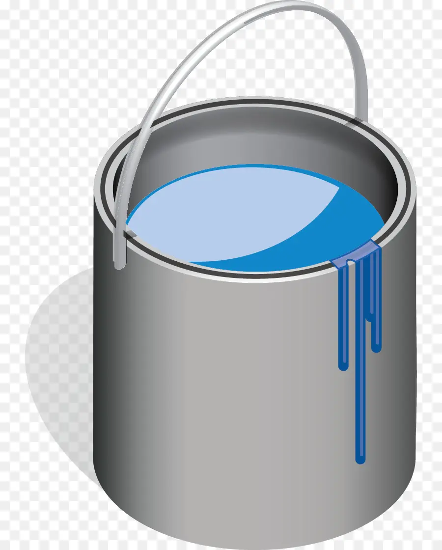 Cubo De Pintura，Azul PNG