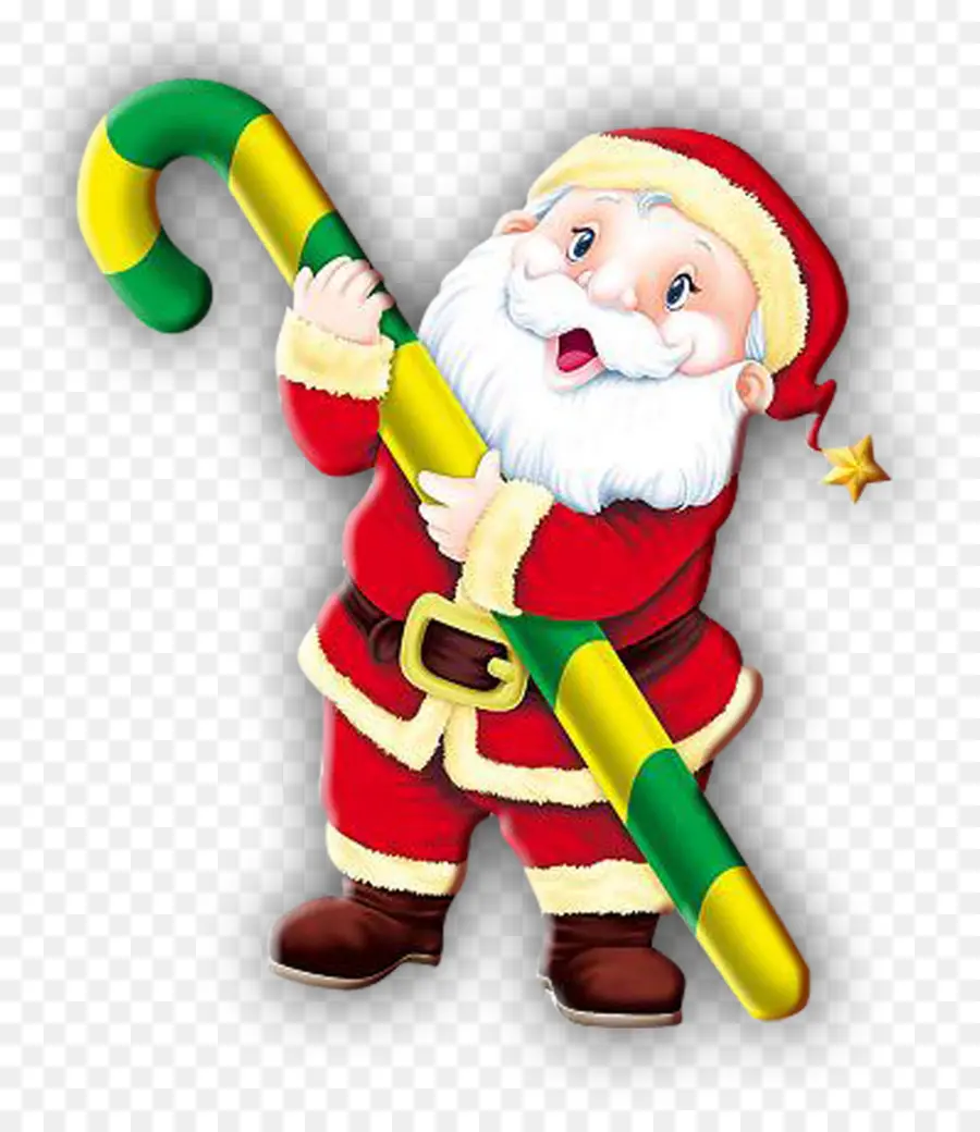 Santa Claus，Bastón De Caramelo PNG