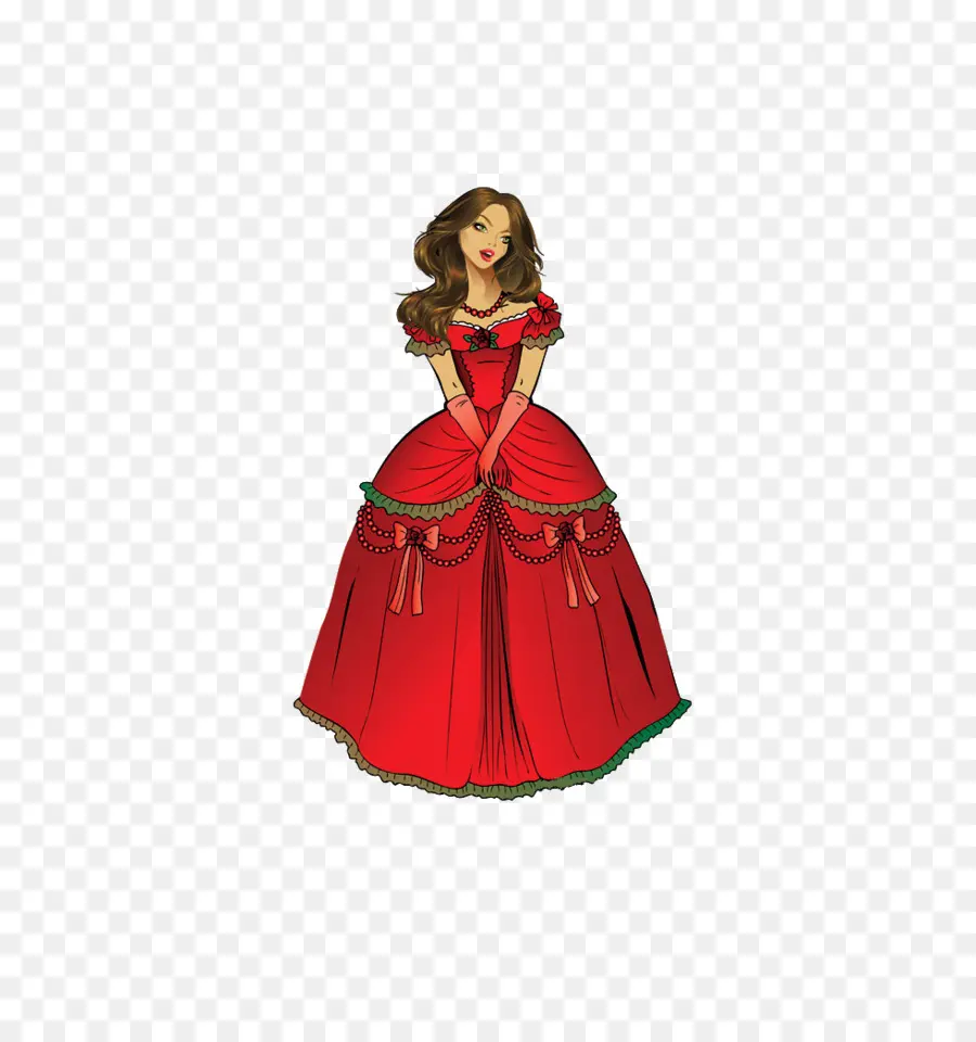 Vestido Rojo，Mujer PNG