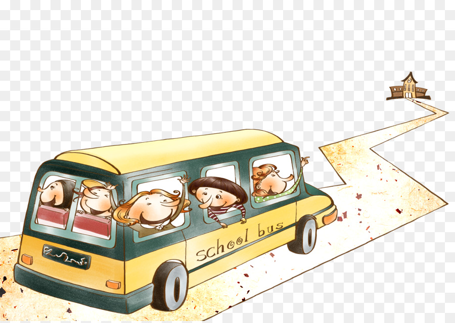 Autobús Escolar，Niños PNG