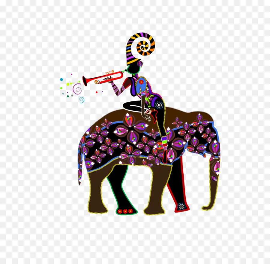 Elefante Colorido，Elefante PNG