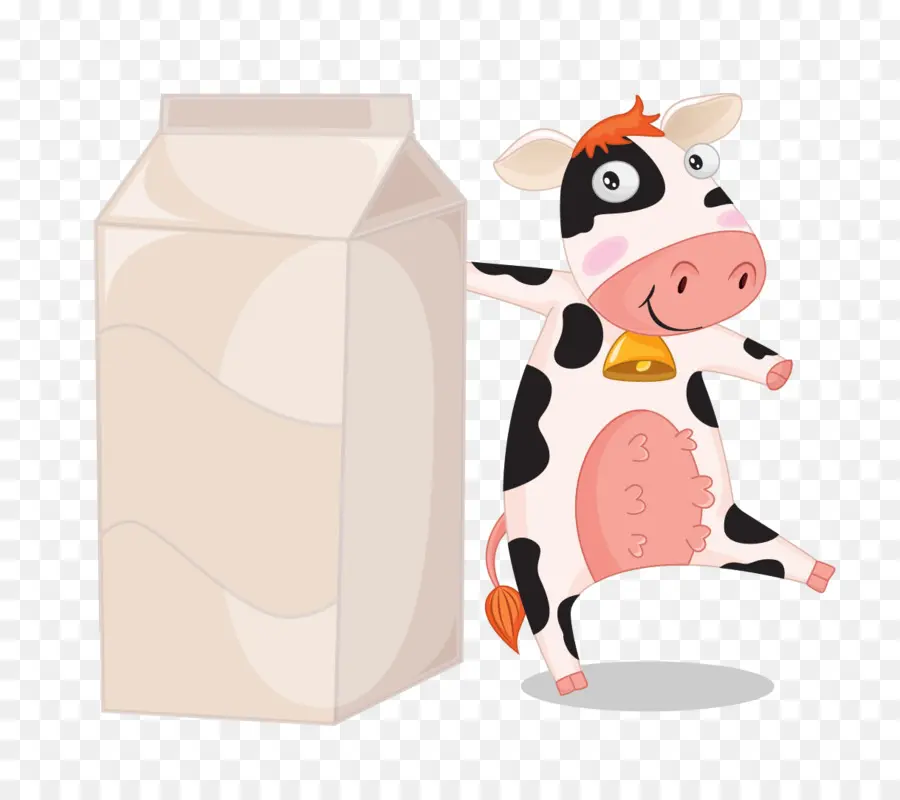 Vaca Con Cartón De Leche，Vaca PNG