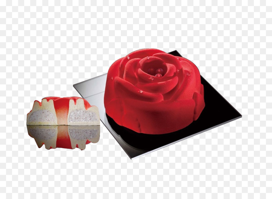 Pastel De Rosa Roja，Postre PNG