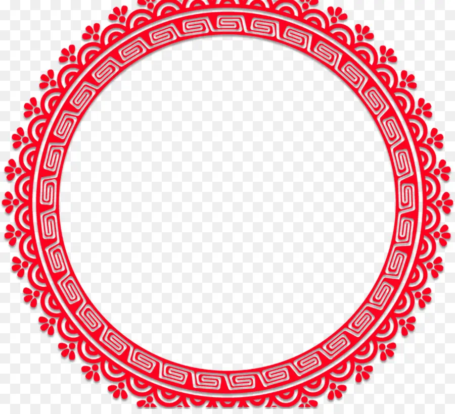 Marco Circular Rojo，Decorativo PNG