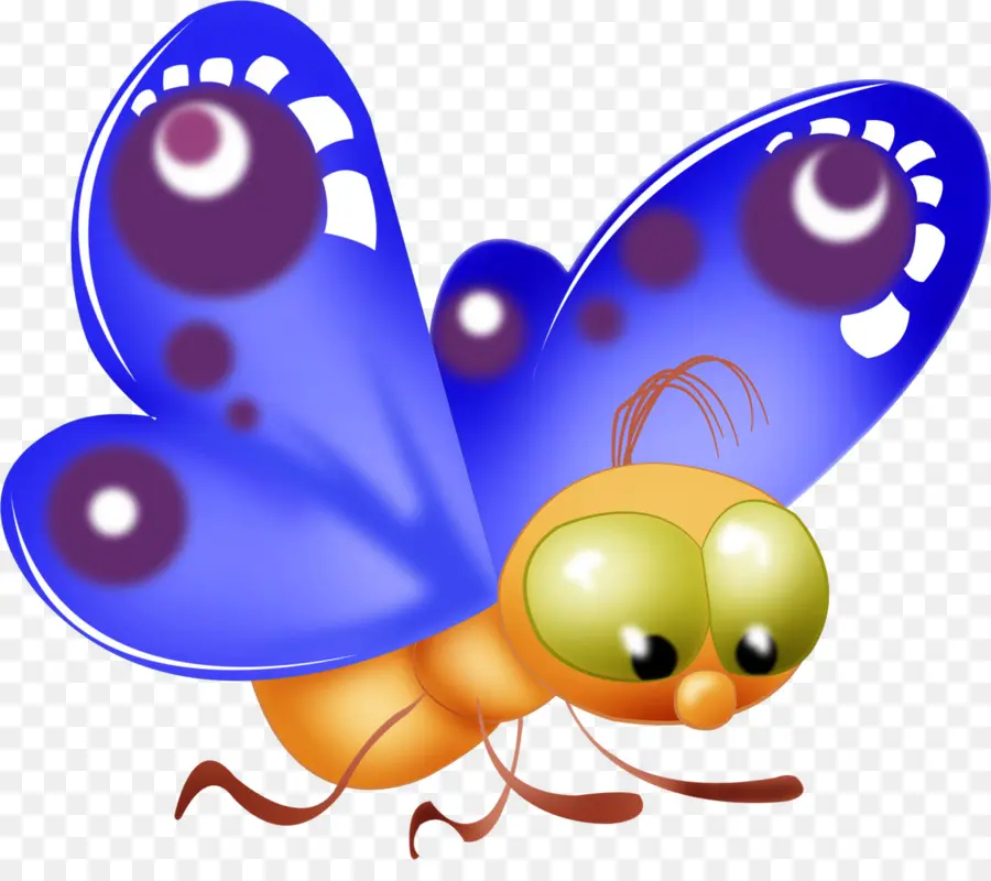 Mariposa Azul，Cuerpo Amarillo PNG