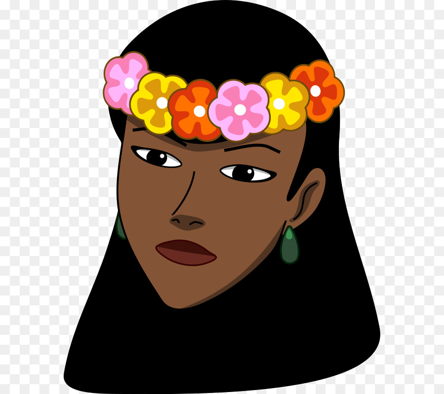 Mujer Con Corona De Flores，Flores PNG