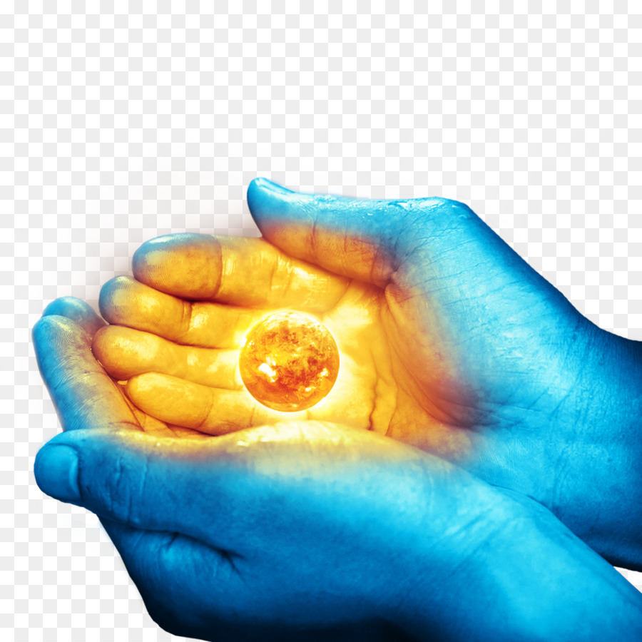 Manos Sosteniendo El Sol，Manos Azules PNG