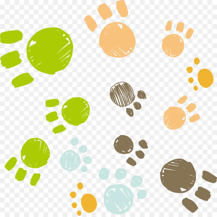 Huellas De Patas Coloridas，Animal PNG