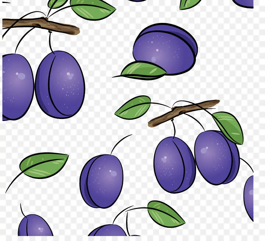 Ciruelas Moradas，Hojas PNG