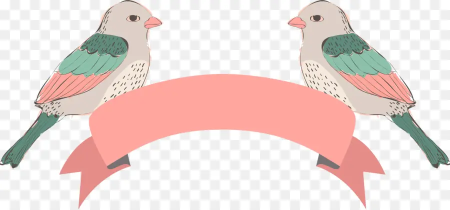 Aves Con Pancarta，Dos Pájaros PNG