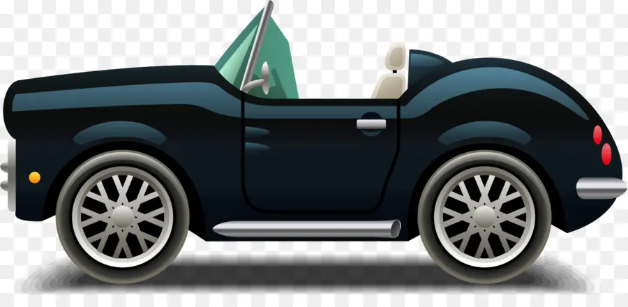 Coche Descapotable，Negro PNG