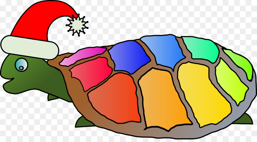 Tortuga Colorida，Gorro De Papá Noel PNG