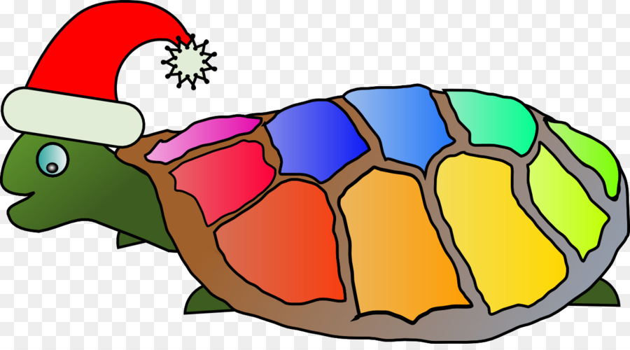 Tortuga Colorida，Gorro De Papá Noel PNG