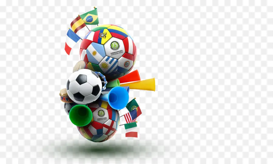 Balones De Fútbol Y Banderas，Fútbol Americano PNG