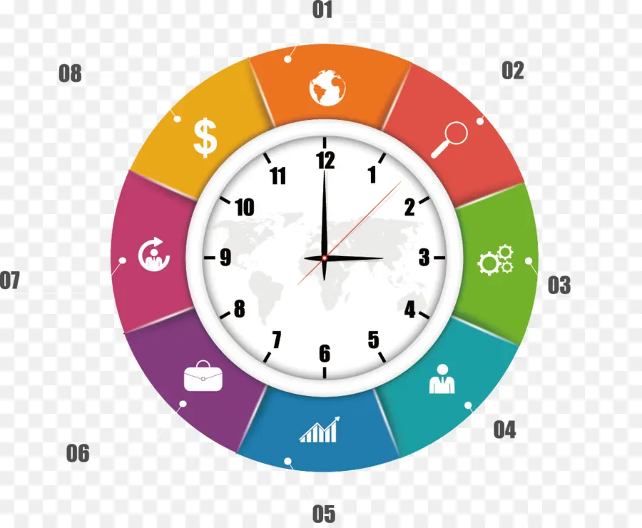 Reloj Colorido，Tiempo PNG