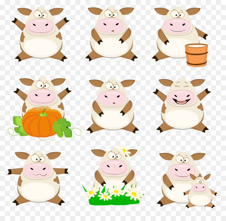 Vacas De Dibujos Animados，Lindo PNG