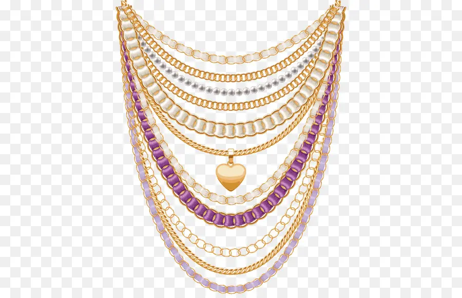 Collares En Capas，Oro PNG