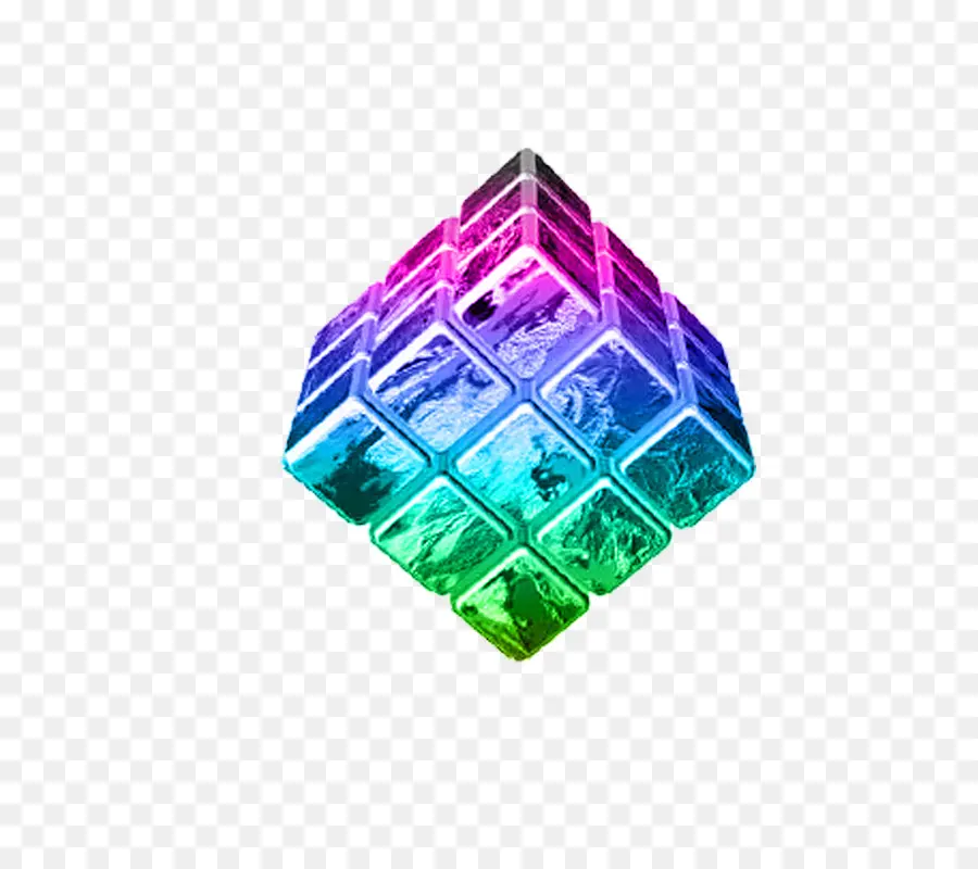 Cubo Colorido，3d PNG