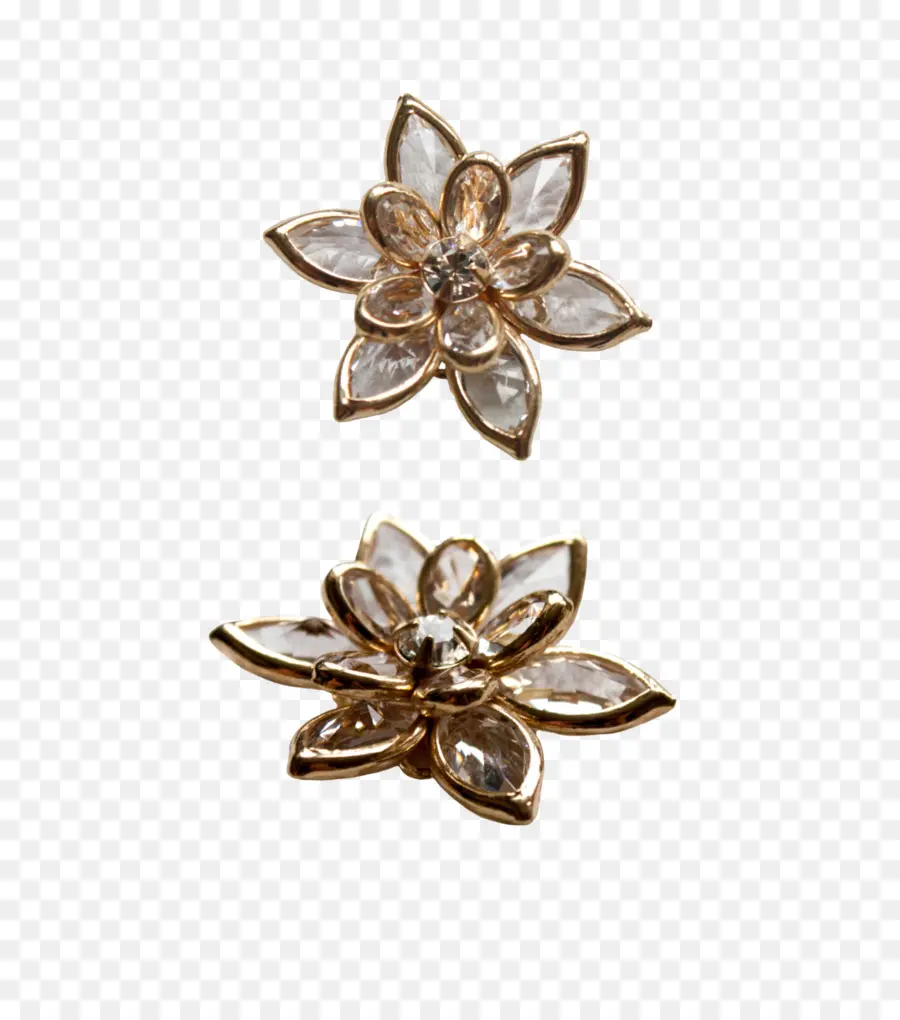 Pendientes De Flores，Oro PNG