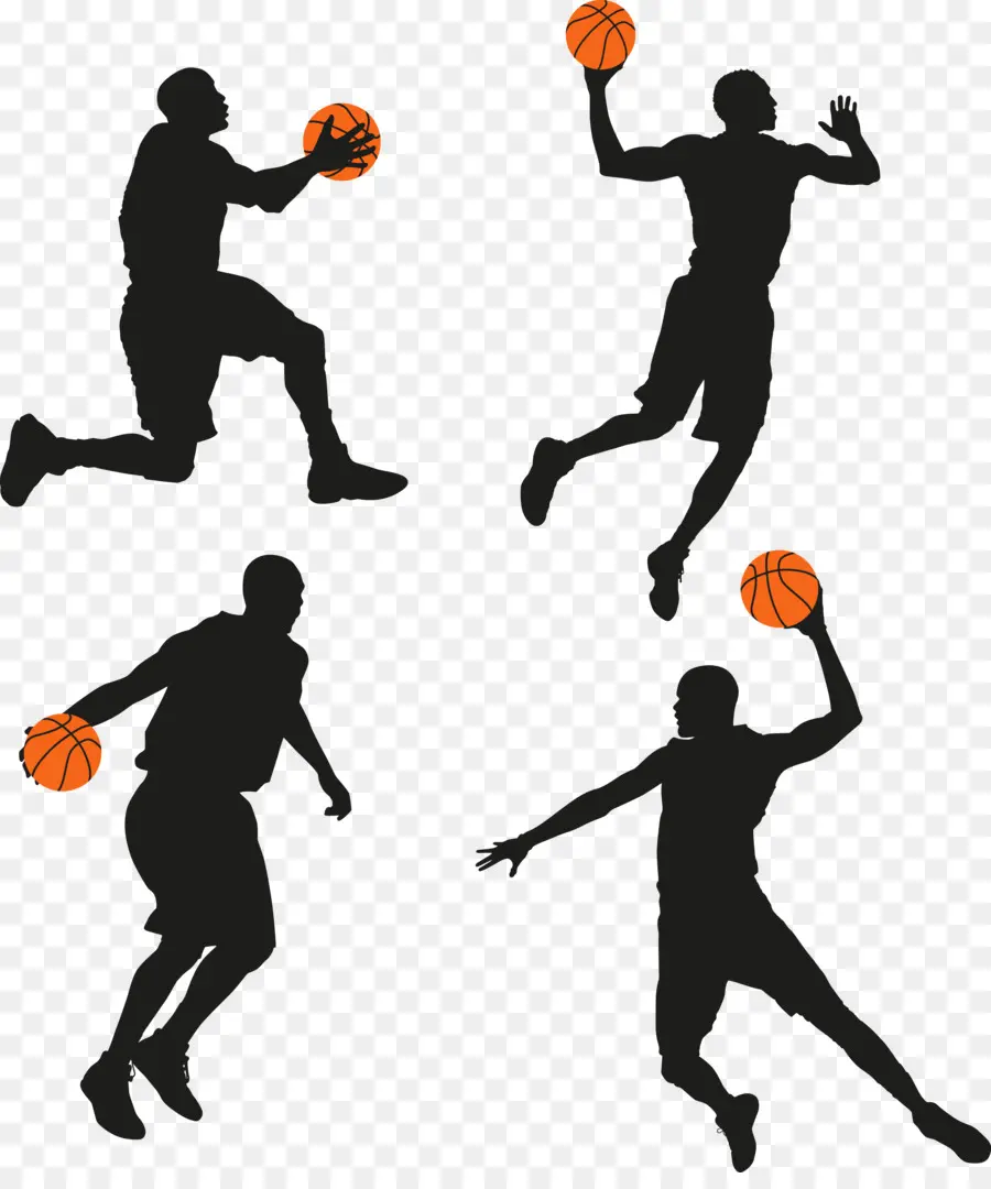 Siluetas De Baloncesto，Jugadores PNG