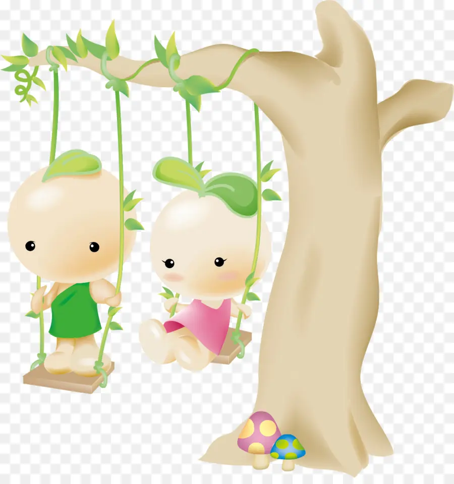 Niños En Columpios，Árbol PNG