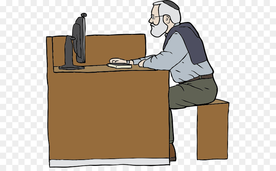 Hombre En La Computadora，Escritorio PNG