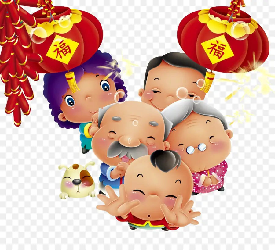 Año Nuevo Chino，De Dibujos Animados PNG