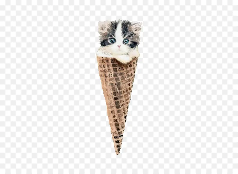 Gatito En Cono，Helado PNG