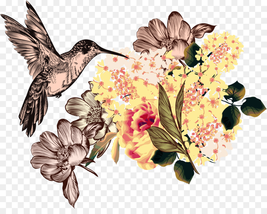 Colibrí Y Flores，Flores PNG