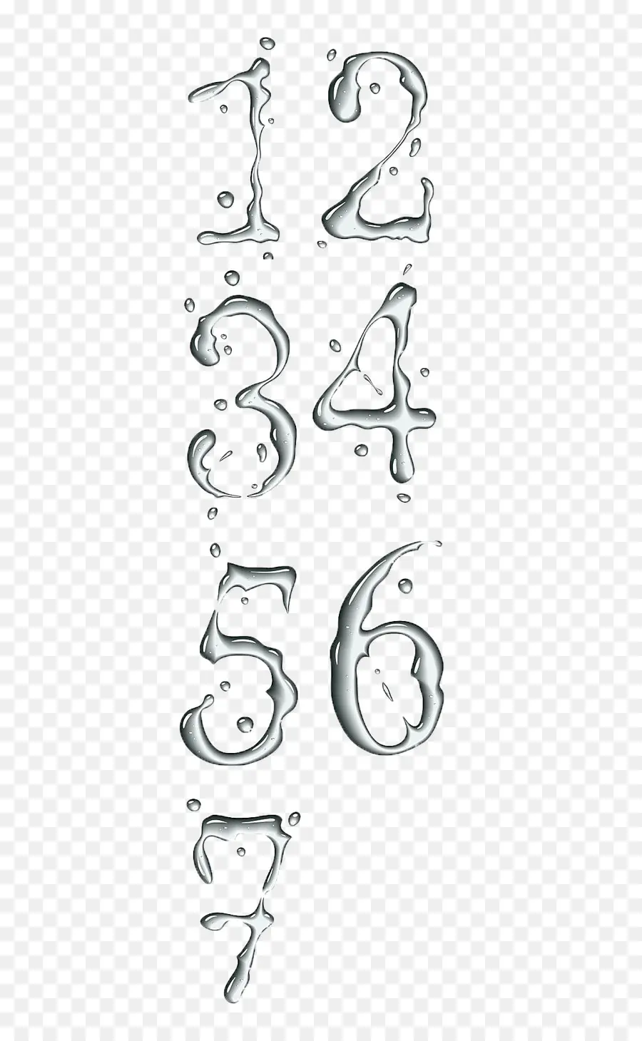 Dígito Numérico，Números Arábigos PNG
