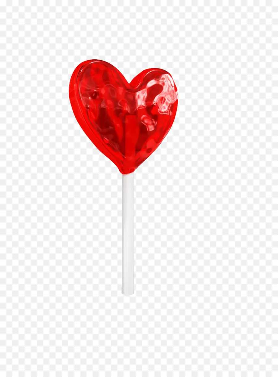 Piruleta De Corazón，Rojo PNG