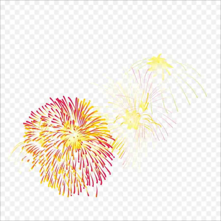 Fuegos Artificiales，Amarillo PNG