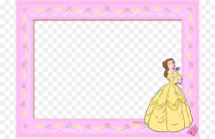 Princesa Con Vestido Amarillo，Marco PNG