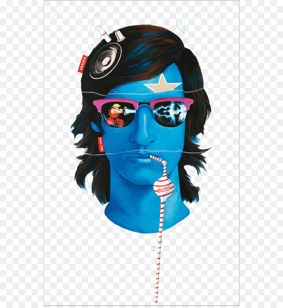 Cara Azul，Gafas De Sol PNG