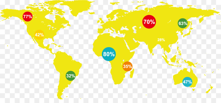 Mapa Mundial Con Porcentajes，Global PNG