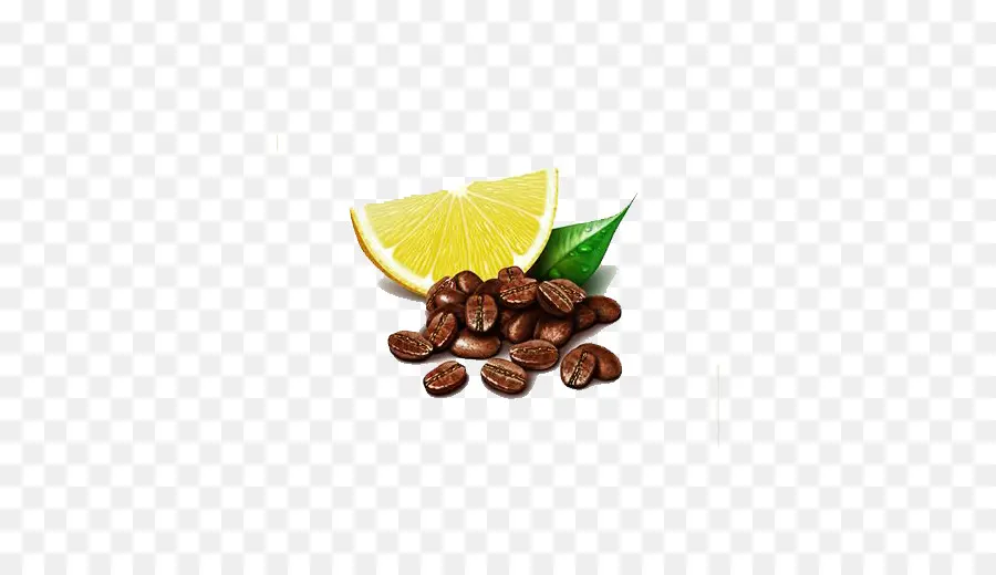 Granos De Café Y Limón，Bebida PNG