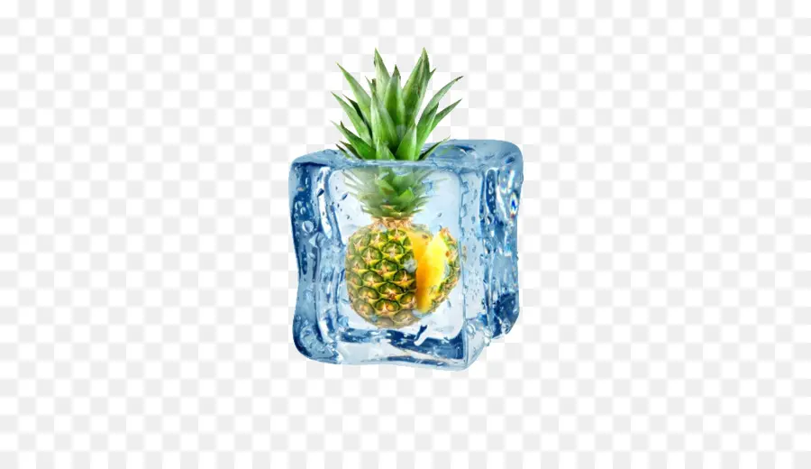 Piña En Cubo De Hielo，Congelado PNG