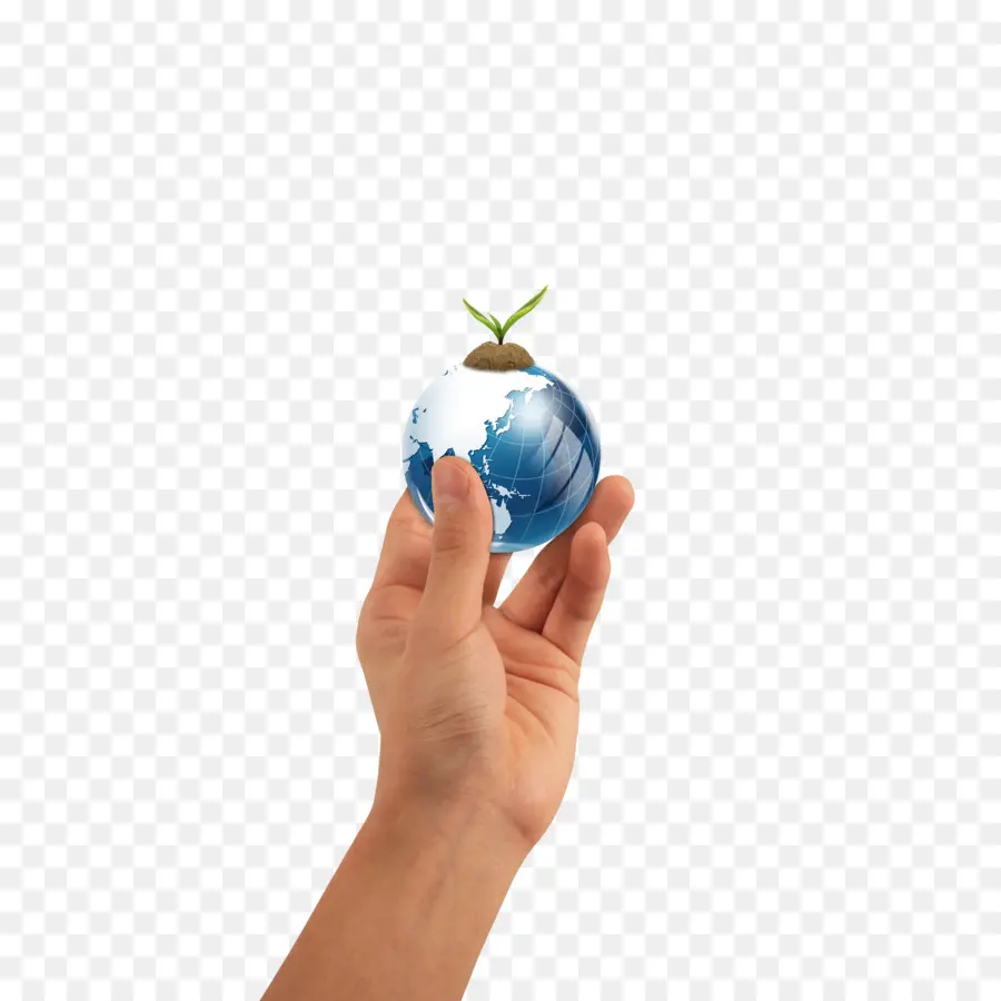 Mano Sosteniendo Globo Con Planta，Globo PNG