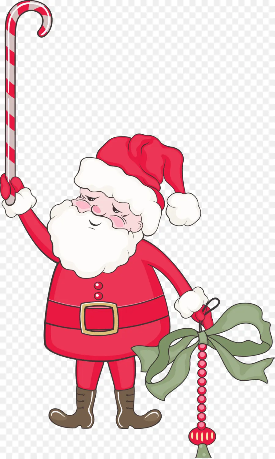 Papá Noel，Bastón De Caramelo PNG