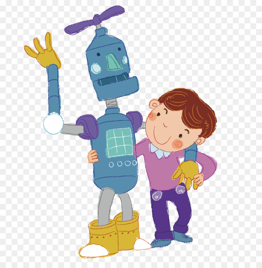 Robot Y Niño，Amistad PNG