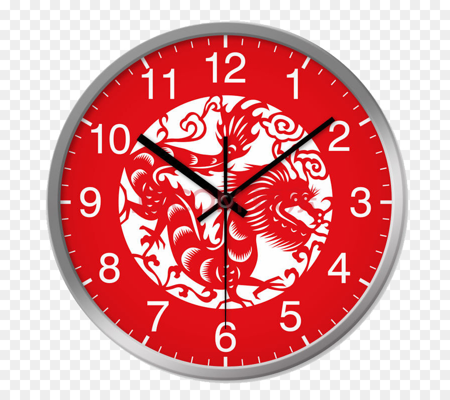 Reloj De Pared Rojo，Reloj De Pared PNG