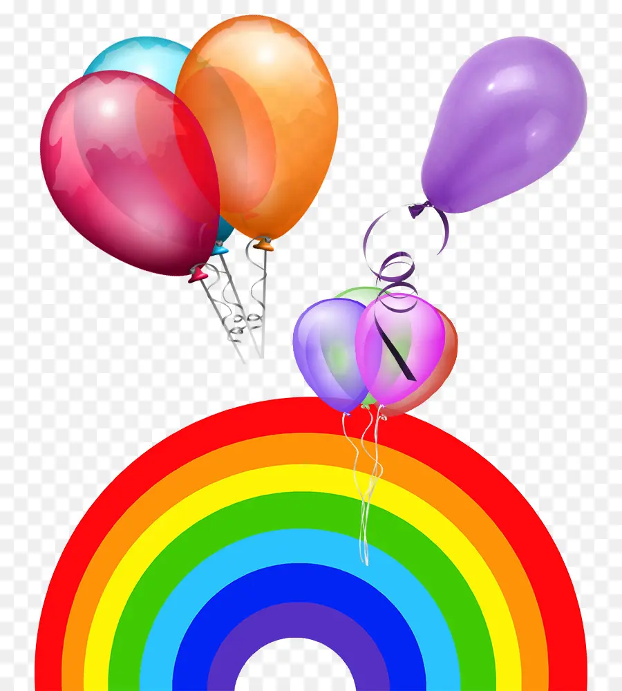 Globos Y Arcoiris，Vistoso PNG