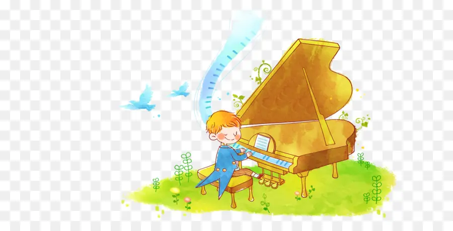 Las Niñas En El Piano，Piano PNG