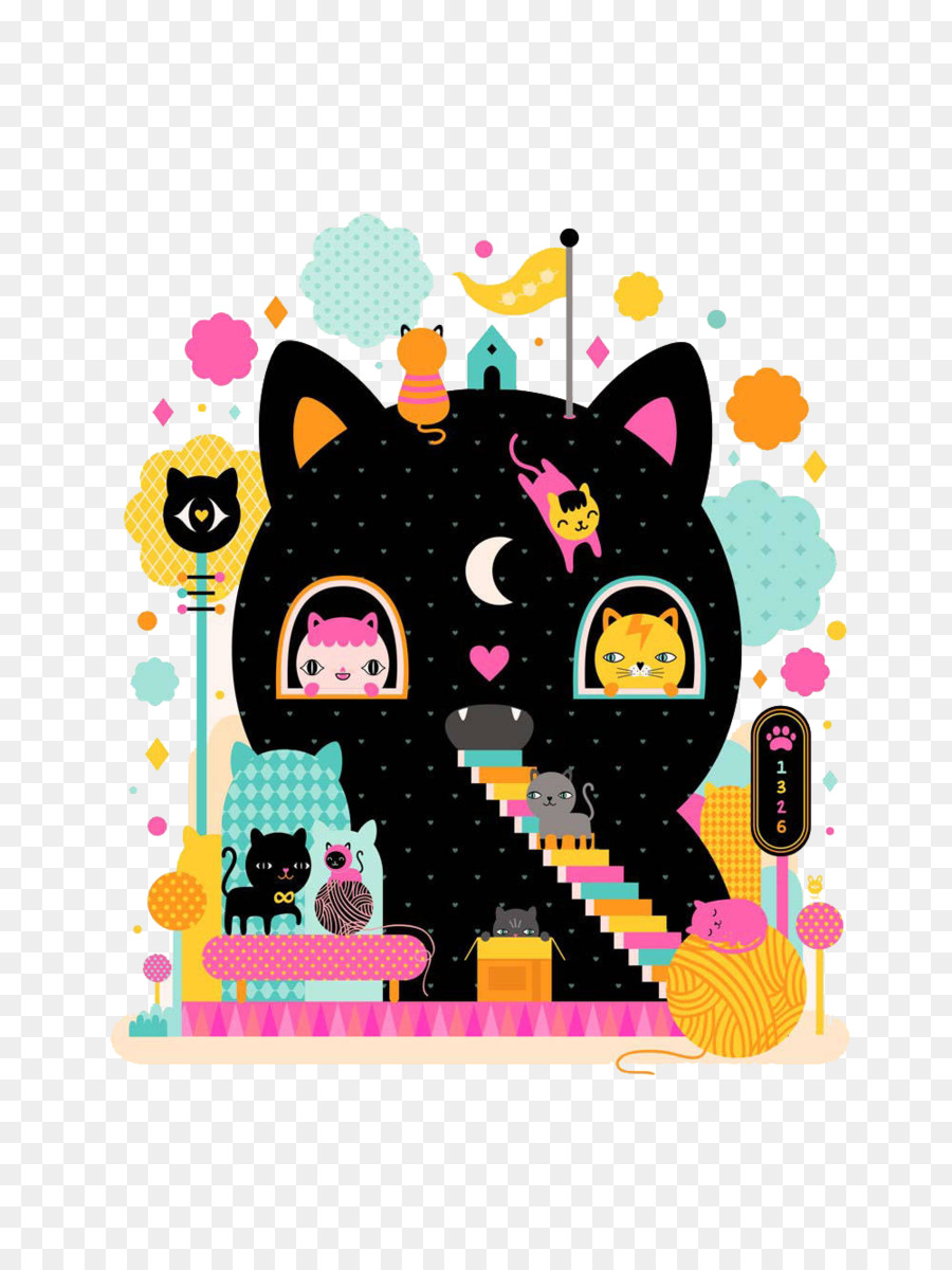 Los Gatos De La Casa，Illustrator PNG