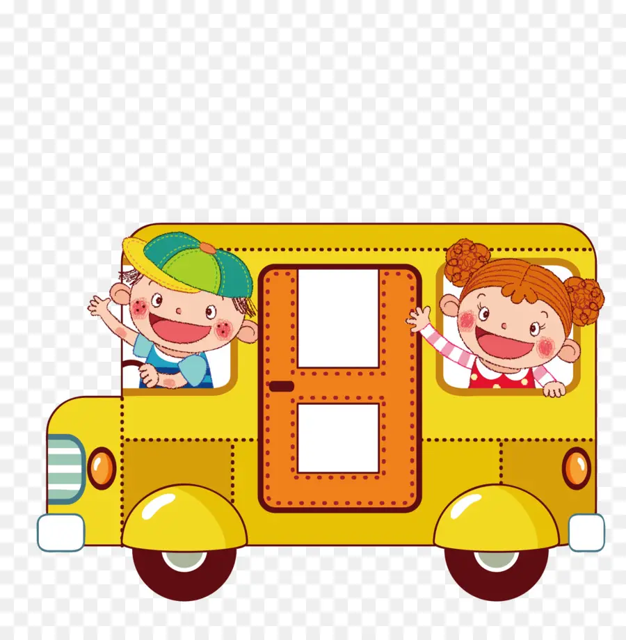 Autobús Escolar，Niños PNG