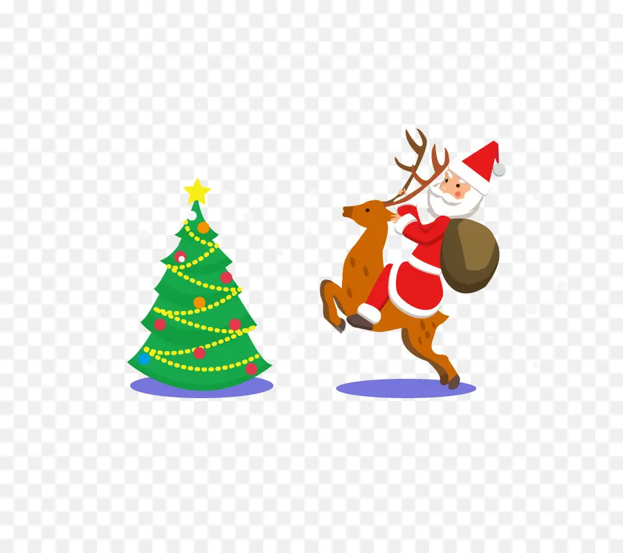 Santa Claus，árbol De Navidad PNG