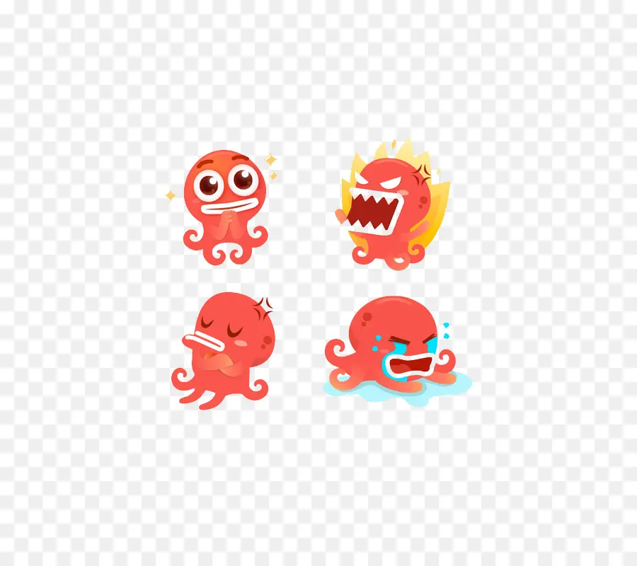 Pulpo，Emociones PNG