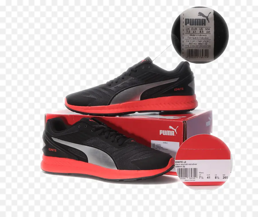 Zapatos Puma，Negro PNG