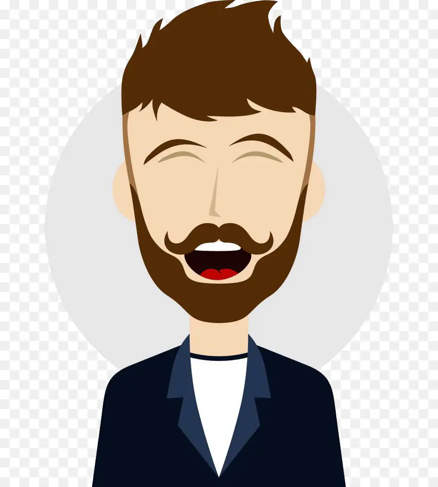 Hombre Sonriente，Barba PNG