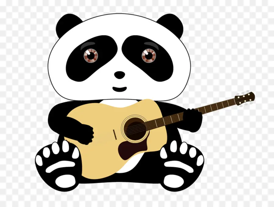 Panda Con Guitarra，Lindo PNG